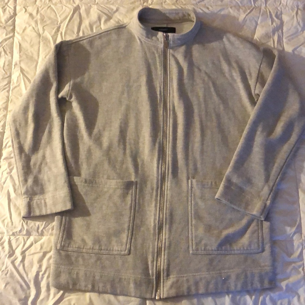 Grey long line zip - Forever 21